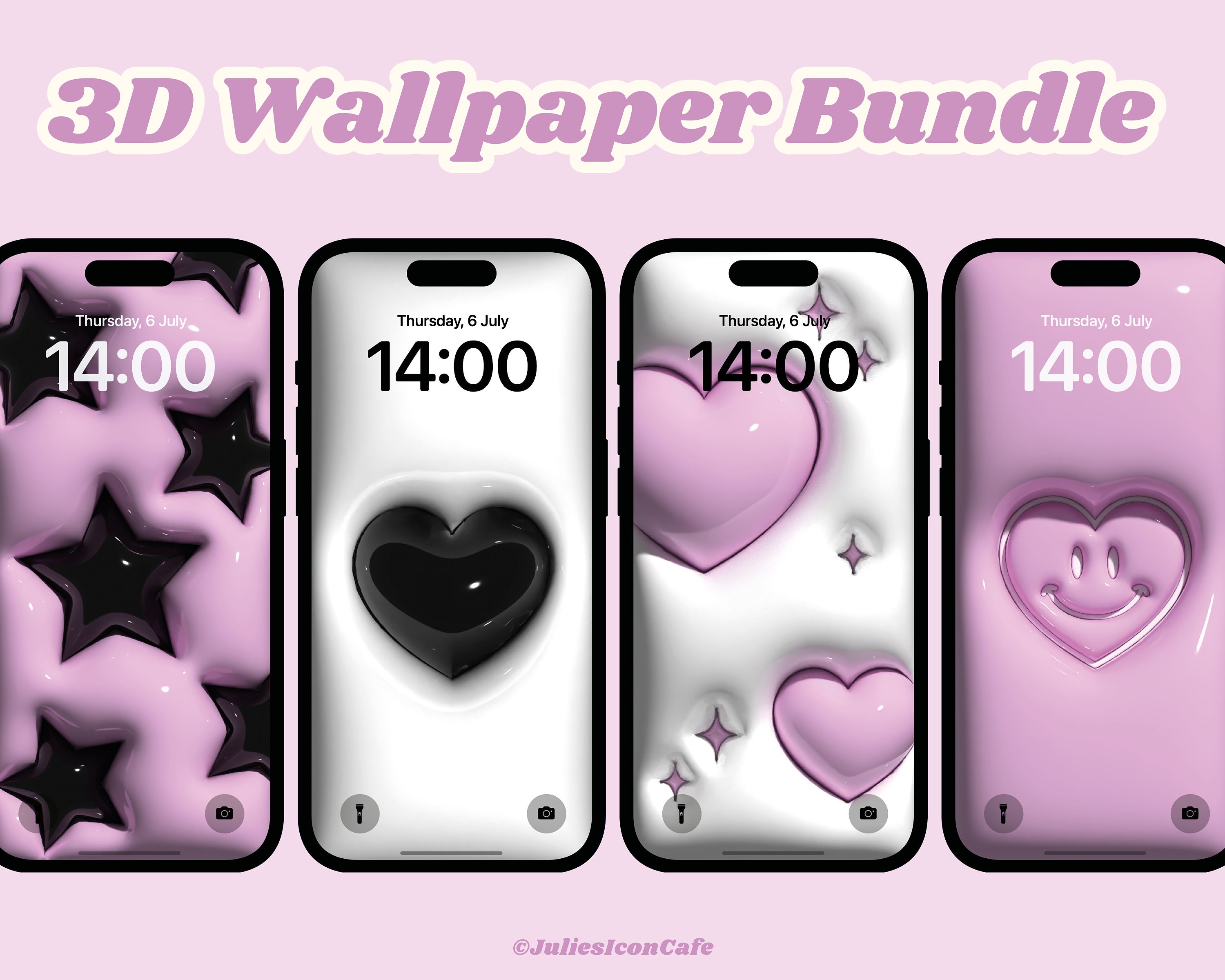 3D Wallpaper Bundle Homescreen and Lockscreen Y2K Wallpapers Juliesiconcafe  