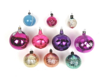 Vintage Glass Christmas Tree Toys Xmas Ornament Retro Decoration - Bubbles 1950 - 1970