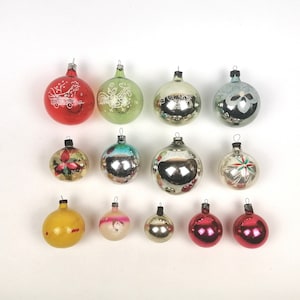 Vintage Glass Christmas Tree ORNAMENT Xmas Old Toys Retro Home Decoration - BUBBLES 1960 - 1970 USSR New Year 1-30