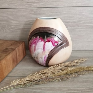 Vintage A K Kaiser West Germany Hand Painted Vase: 1970s Floral Decor