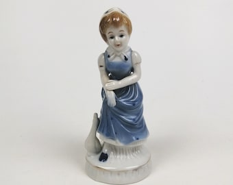 ヴィンテージ磁器製置物、ガチョウを抱く少女、東ドイツ製 - Etsy 日本