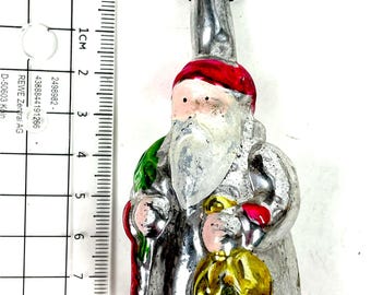 ソ連のヴィンテージガラス製クリスマスオーナメント：サンタクロース