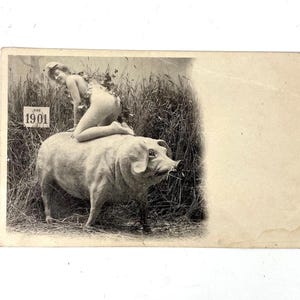 Unique and Original Antique Postcard 1901 Happy New Year ! Carte Postale Christmas