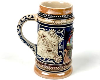 Vintage West Germany Beer Stein Marzi & Remy Ceramic Mug, 1960s