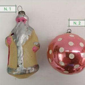 vintage Verre Arbre de Noël Jouets Soviétique URSS Ornement de Noël Rétro Décoration Jouets en verre Chat Père Noël Gland Héros des contes de fées 1960 image 4