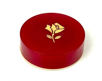Vintage Sovjet-gezichtspoeder "Rosa" – USSR Compact met bladerdeeg – Ленинград Makeup – Retro Vanity Collectible 1985, Collectible Cosmetics USSR