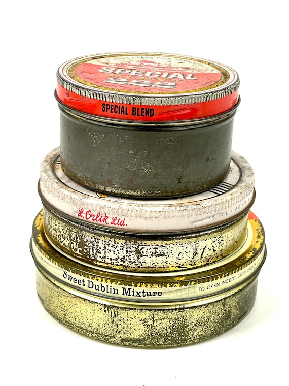Vintage Empty Tins Round Boxes for Tobacco, Case, Pipe Tobacco - Special  Blend 222, Sweet Dublin, Orlik