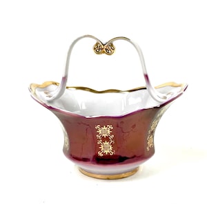 Vintage Korosten Porcelain Basket: USSR Decorative Candy Dish