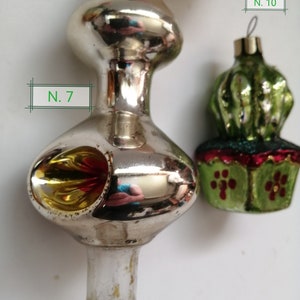 vintage Verre Arbre de Noël Jouets Soviétique URSS Ornement de Noël Rétro Décoration Jouets en verre Chat Père Noël Gland Héros des contes de fées 1960 image 10