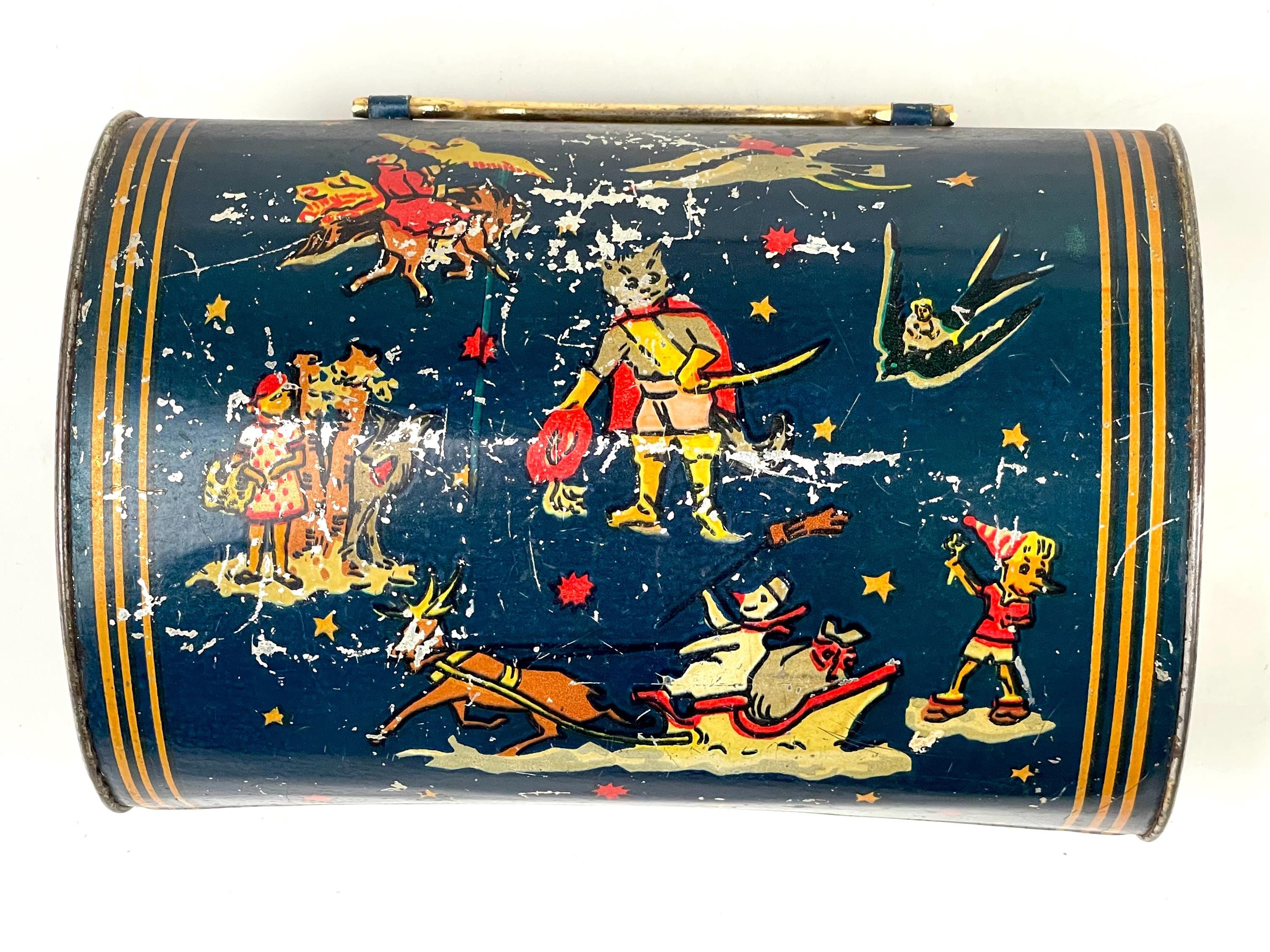 Vintage 1959 USSR Tin Children's Handbag, Lunch Box – Christmas