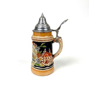 Chope à bière en céramique vintage, Mug en céramique, Fabriqué en Allemagne, Décoration de bar, Cuisine rétro, Collection de bières