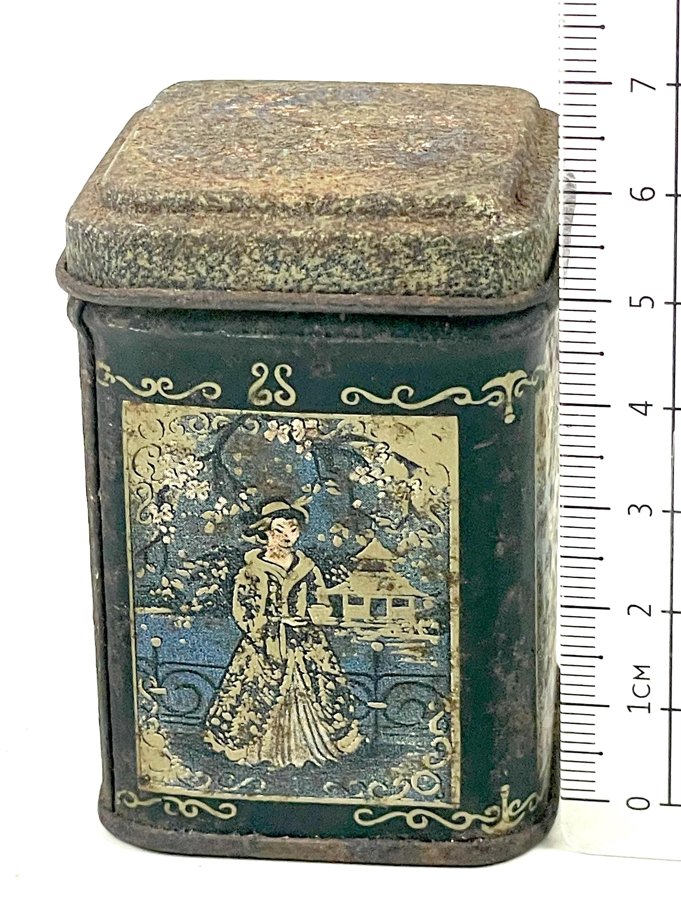 Vintage Small Tin Box From Chinese Tea - Etsy