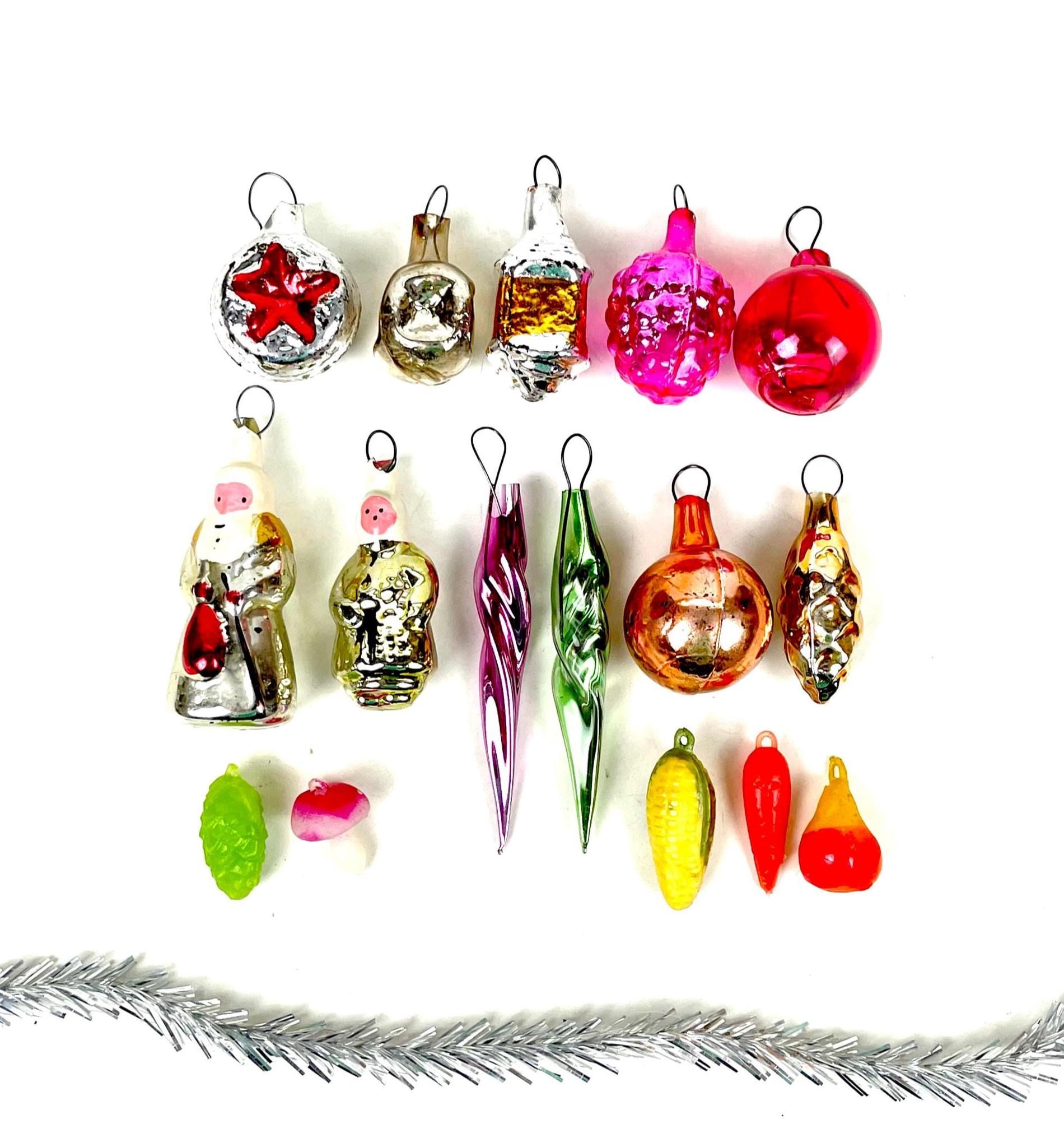 ヴィンテージ ミニガラス クリスマスオーナメント レトロ クリスマス