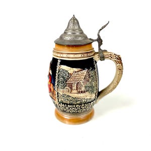 Vintage West Germany Beer Stein: Marzi & Remy Ceramic Tankard, 1960s