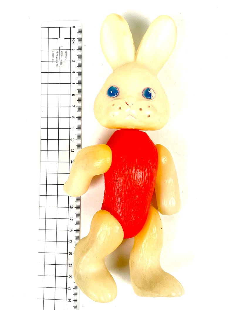 Hare / Bunny/ RABBIT Vintage Plastic Toy, USSR Plastic Animal Figurine ...