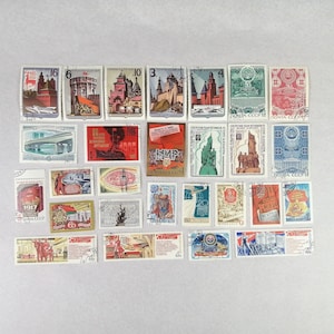 27-tlg. Verschiedene Vintage farbige POSTSTEMPEL für Ihre Sammlung 1970 - 1980 UDSSR No. 2 Post Briefmarken