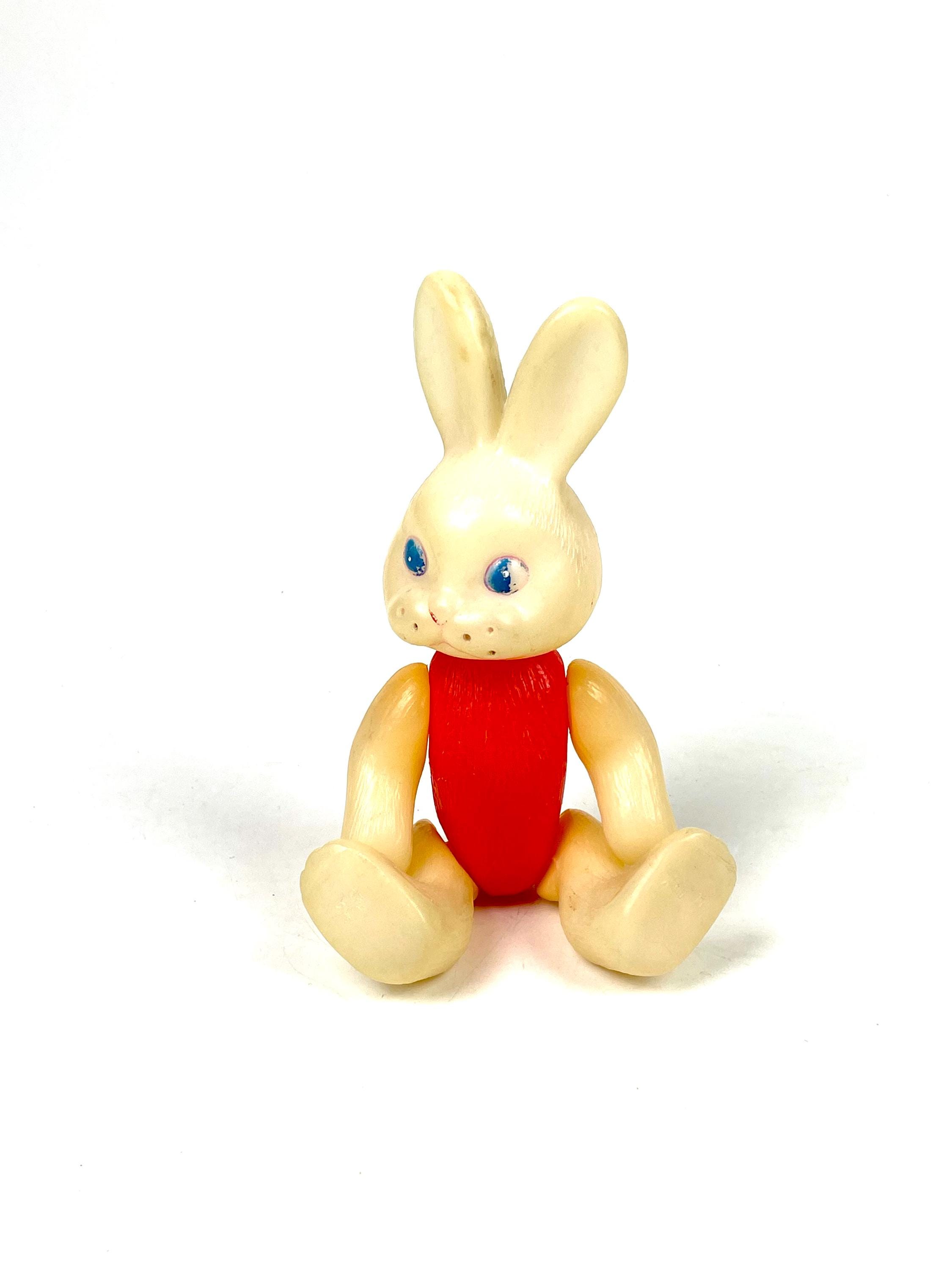 Hare / Bunny/ RABBIT Vintage Plastic Toy, USSR Plastic Animal Figurine ...