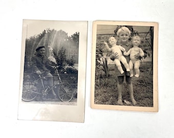 Oryginalne czarno-białe fotografie z lat 50. XX wieku – migawki z dzieciństwa z połowy XX wieku – pamiątki z czasów ZSRR