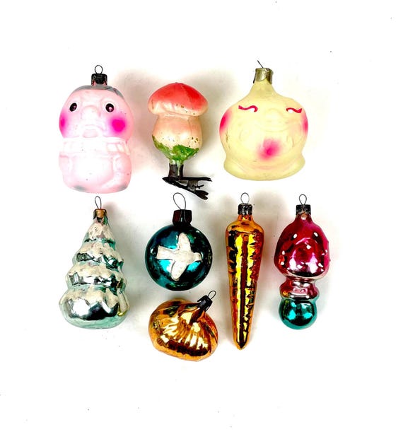 J ソビエト ヴィンテージ ミニガラスオーナメント アンティーク　クリスマス J ☆ソビエト ヴィンテージ ミニガラスオーナメント アンティーク