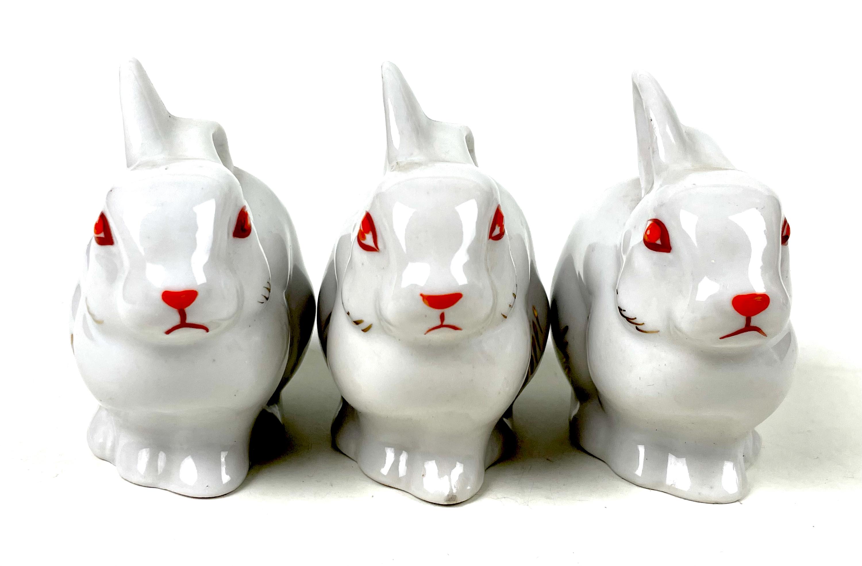 Vintage Porcelain Figurine Hare USSR 1980, Animals Statuette