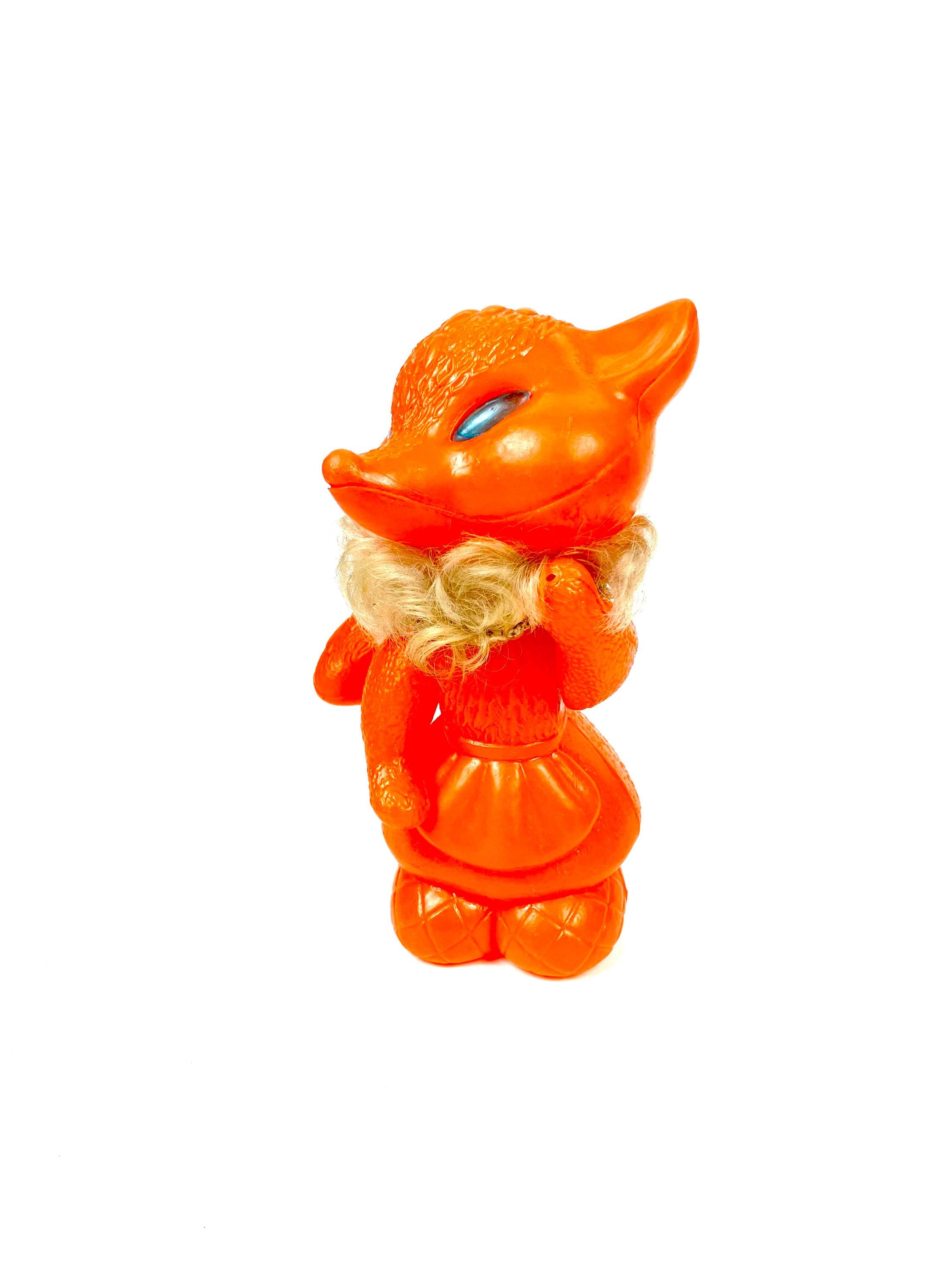 * vintage figure ୨୧ * ふさふさ ハリネズミちゃん Large Vintage USSR Plastic Toy FOX 1970 - 1980 Soviet Toy Popular
