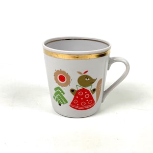Soviet Era Vintage Children Milk / Tea Cup with Fairy Tale Characters Pictures 1970 Fox