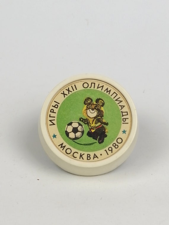 Pin's Mascotte Misha - Jeux Olympiques Moscou 1980 - Ours Soviétique URSS Vintage