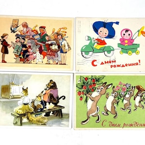 Soviet Vintage Original Postcards 1960 USSR Post Paper Card for Collection, International Workers' Day - May 1st, October Revolution