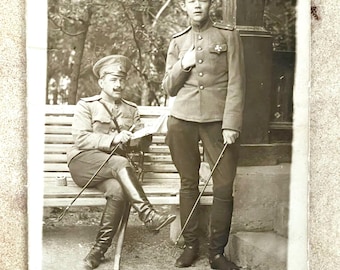 第一次世界大戦時のロシア帝国軍将校のアンティーク写真 1921年までの