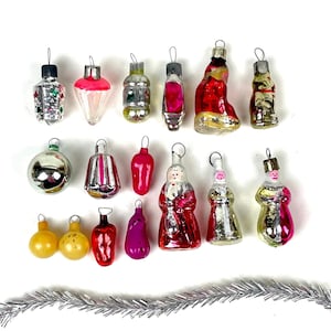 Vintage Mini Glass Christmas Ornaments: Retro Tree Decoration, 1950s-60s