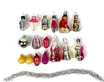 Vintage Mini Glass Christmas Ornaments: Retro Tree Decoration, 1950s-60s
