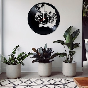 Alice In Wonderland Vinyl Record Horloge Murale 12 » | Décoration intérieure moderne pour la salle de jeux pour adolescents de la crèche | Idée cadeau pour baby shower, anniversaire