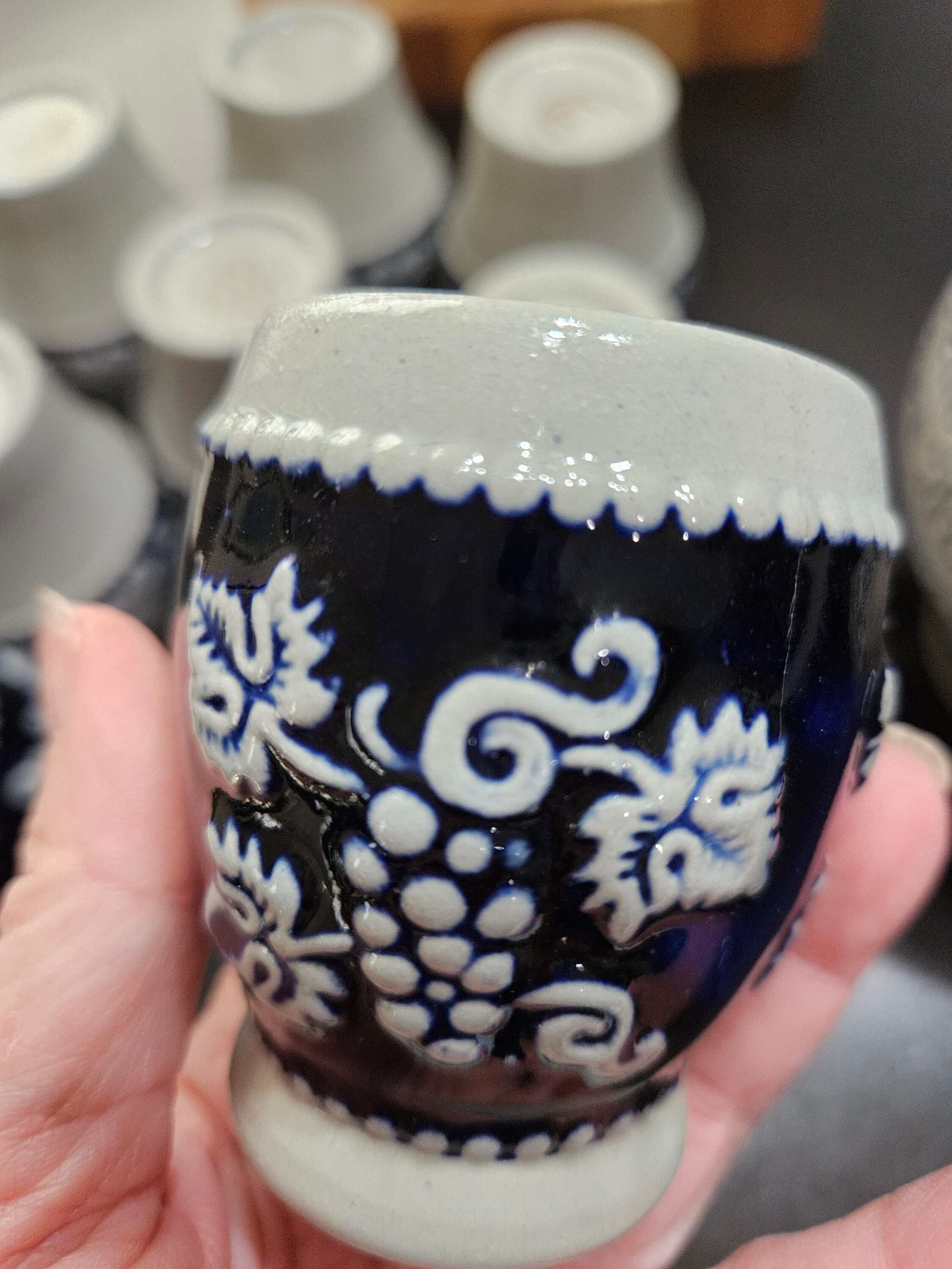 西ドイツ製ゲリッツ・ゲルツ陶器製ワインピッチャー（カップ9個付き 