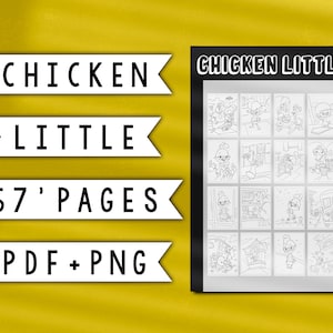 Chicken Little Coloring Bundle 67 Prachtig geïllustreerd digitaal zwart-wit van hoge kwaliteit
