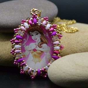 Bella e la Bestia Beauty and the Beast principesse Disney cartoni animati charm Disney collana pendente medaglia Disney necklace pendent