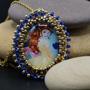 Bella e la Bestia Beauty and the Beast principesse Disney cartoni animati charm Disney collana pendente medaglia Disney necklace pendent