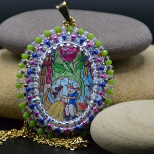 Bella e la Bestia Beauty and the Beast principesse Disney cartoni animati charm Disney collana pendente medaglia Disney necklace pendent