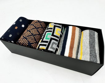 Colorful Groomsmen Socks Pack of 5, Cotton Dress Socks, Groom Socks