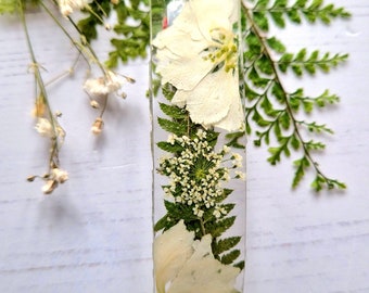 Real Larkspur Flower Hair Clip - Botanical Resin Barrette