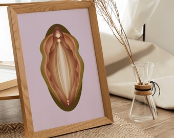 Vulva Poster - YONI DU LILAC - Divine Feminine wall art - vulva art illustrations - goddess artwork - yoni art -