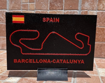 F1 2024 / Circuit board with circuit flag and name / 3D circuits / Office decoration / F1 fans 20 x 13 cm