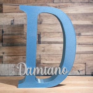 Nome personalizzato + iniziale Grande stampato in 3D, Scritta 3D, Nome per evento, festa, compleanno, battesimo, cresima, comunione 18 anni