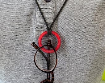 Necklace Cord Ring, Glasses Ring - Various Colors Available - Fashionable Design
