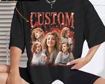 Custom Bootleg Rap Tee, Custom Your Own Bootleg Shirt, Vintage Retro Graphic 90s Tshirt, Custom Photo Shirt, Insert Your Own Design Shirt