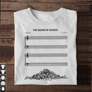 Funny The Sound Of Silence Music Sheet Shirt, Music Lover Sweatshirt, Simon & Garfunkel Fan Hoodie, Musical Tee, Gift For Him, Gift For Her zdjęcie 1