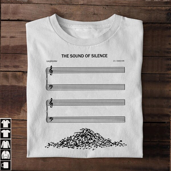 Funny The Sound Of Silence Music Sheet Shirt, Music Lover Sweatshirt, Simon & Garfunkel Fan Hoodie, Musical Tee, Gift For Him, Gift For Her