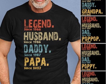 Vintage Legend Husband Daddy Papa Since Personalized T-Shirt Gift For Grandpa, Legend Grandpa Shirt, Xmas Gift Shirt For Dad Papa Grandpa