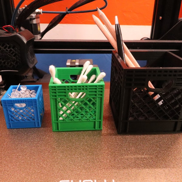 3D printed | Mini Crate | Desk Storage | Mini Milk Crate