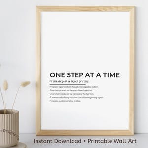 Un paso a la vez – Definición Imprimir / Comenzar de nuevo Decoración