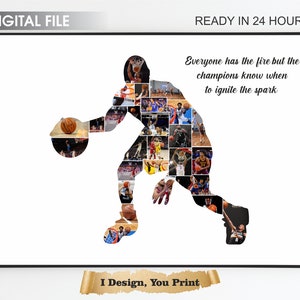 Basketball Photo Collage, Sport Photo Gift, Player Photo Collage, basketball photo art, Basketball photos for, Basketball Canvas Print
